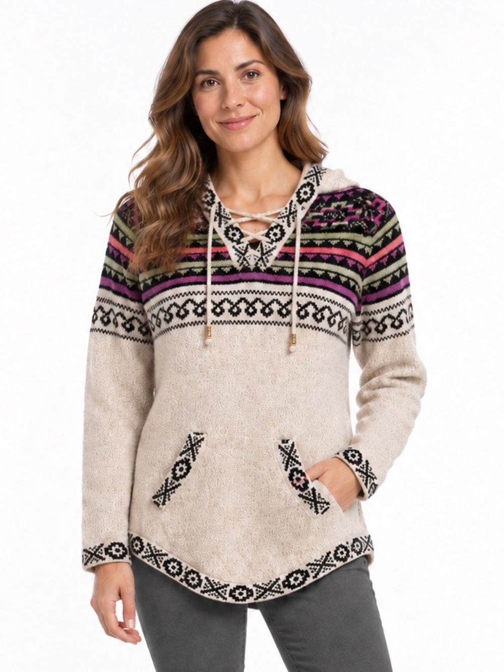 Allem Handmade Alpaca Blend Peruvian Sweater L